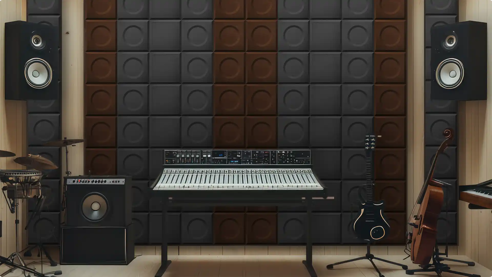 Sound absorbing materials for music studios